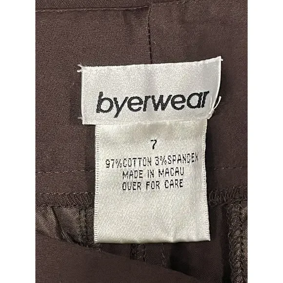 NWT Women's Byerwear Brand Brown Capri's Size 7 Stretch Pants Spring, Summer - Picture 11 of 12